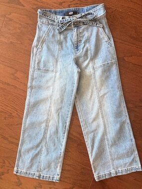 Hudson Jeans Paperbag Waist Wide Leg Denim Belted High Rise Size 6/28